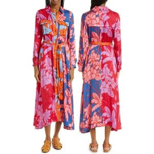 FARM Rio
Floral Print Tie Waist
Long Sleeve Midi Dress
